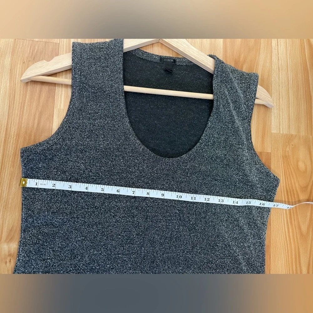 J.Crew Metallic Silver Scoop Neck Tank Top – Shimmery Sparkle, Size Small - Picture 6 of 9